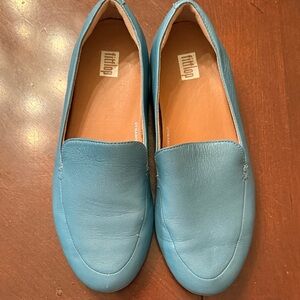 FitFlop Women's Sky Blue Leather Loafers
